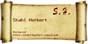 Stahl Herbert névjegykártya